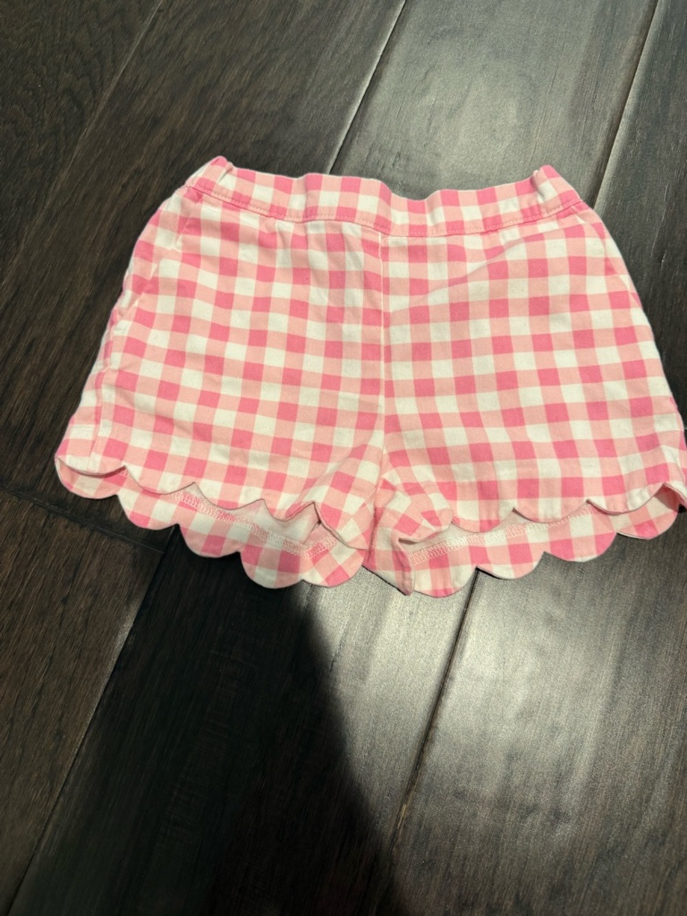 Crewcuts Pink Gingham Scallop-Hem Shorts